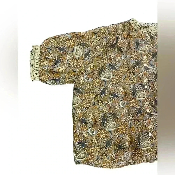 CHUFY KISSA SILK BLOUSE in Swia Brown Size Small - Picture 5 of 14